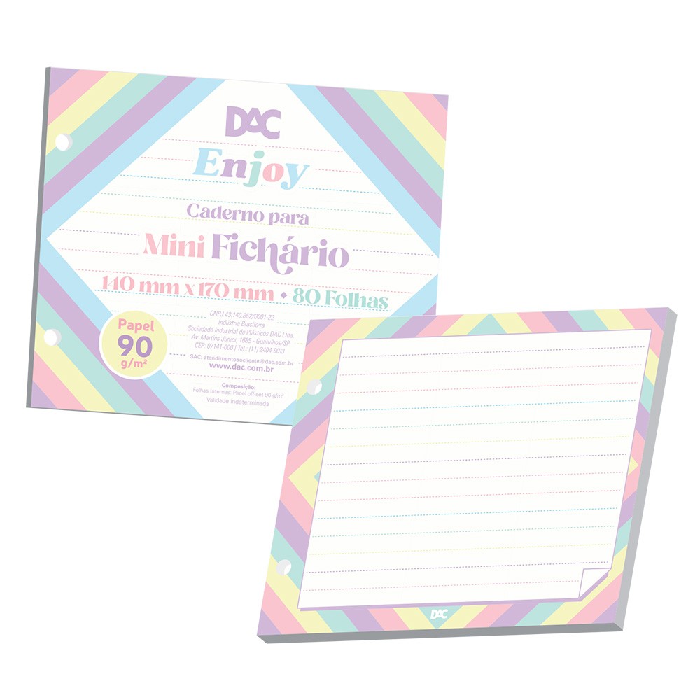 Refil de Folhas para Mini Fichário Horizontal Enjoy - 4164RE