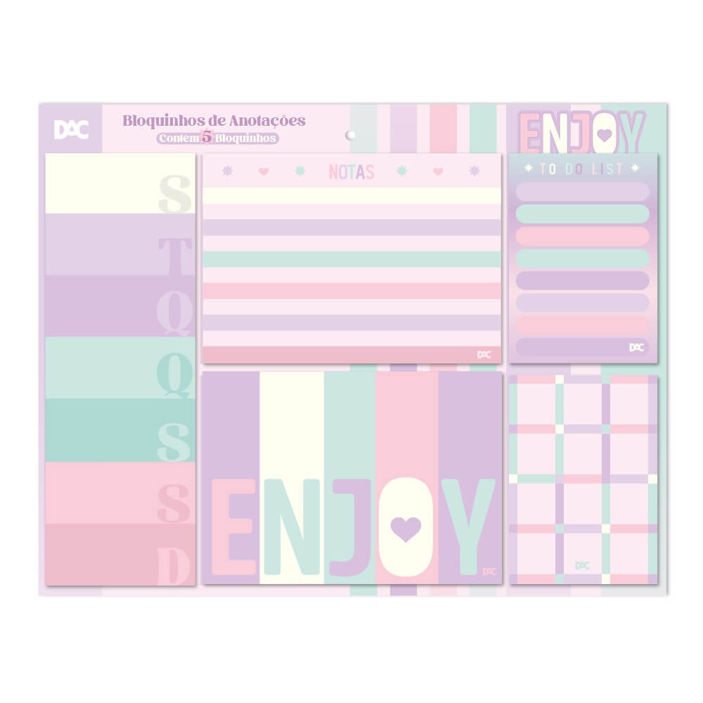 Bloco de Anotações Enjoy - Kit com 5 modelos - 4616