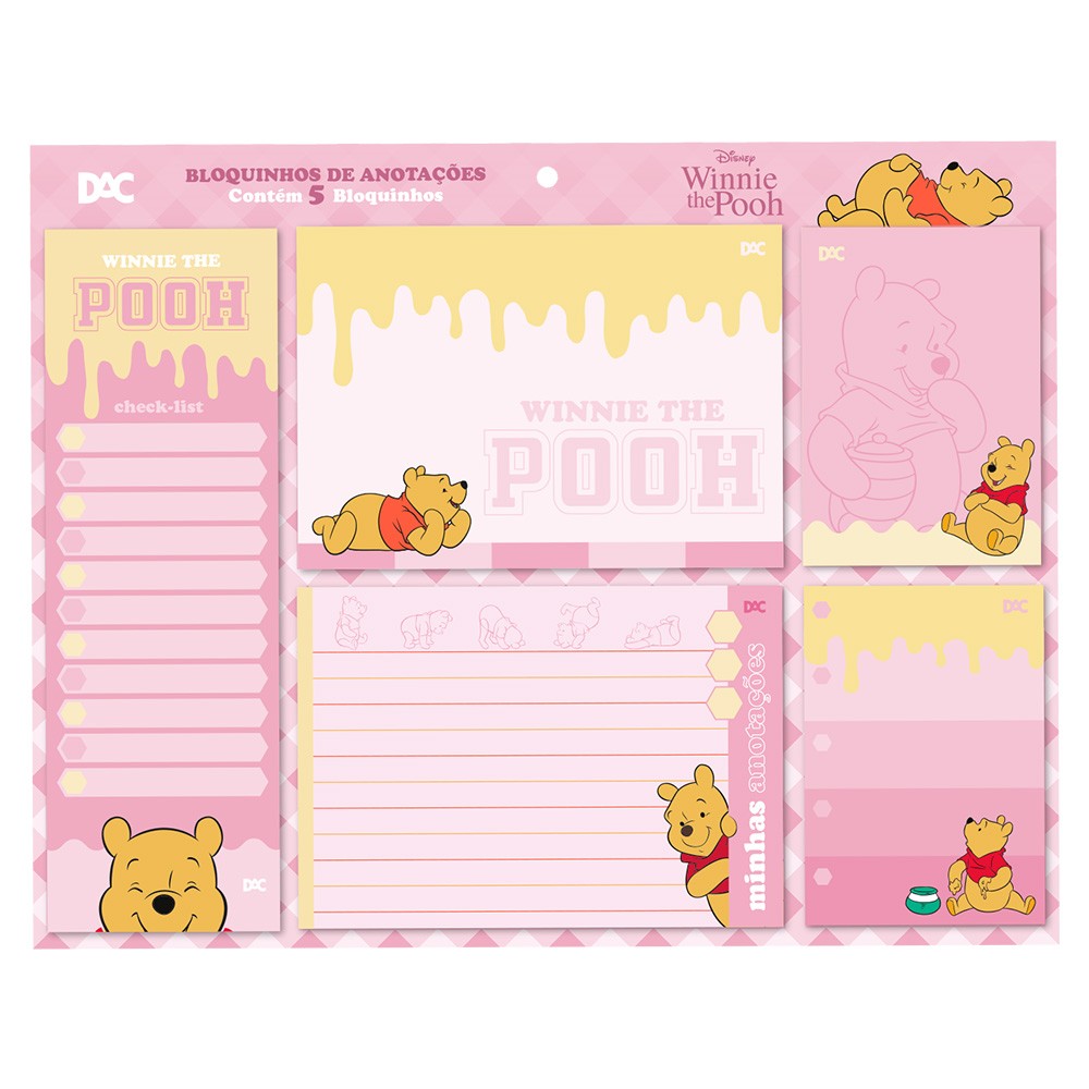 Bloco de Anotações Pooh - Kit com 5 modelos - 4653