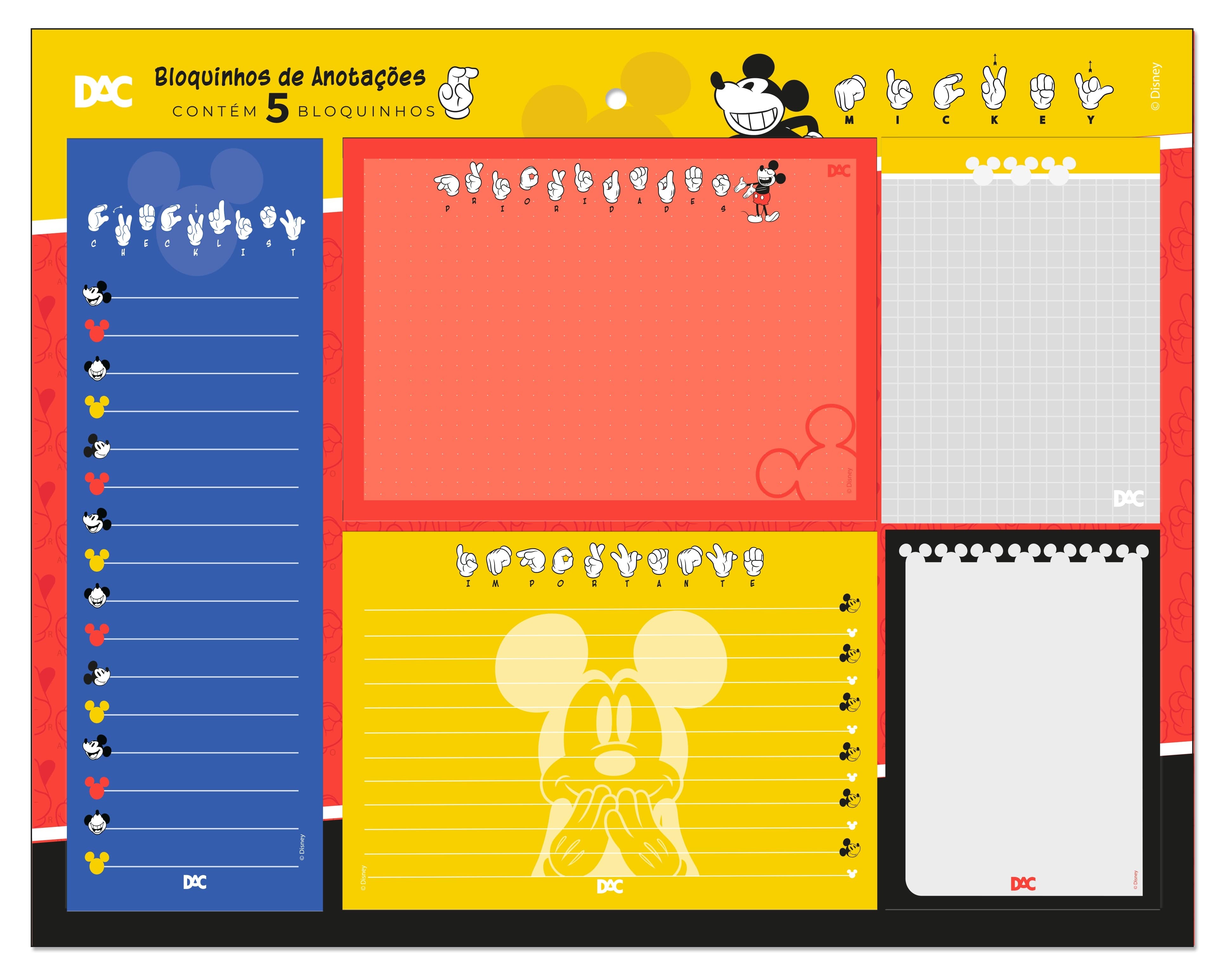 4188 Bloco de Anotações Mickey - kit com 5 modelo