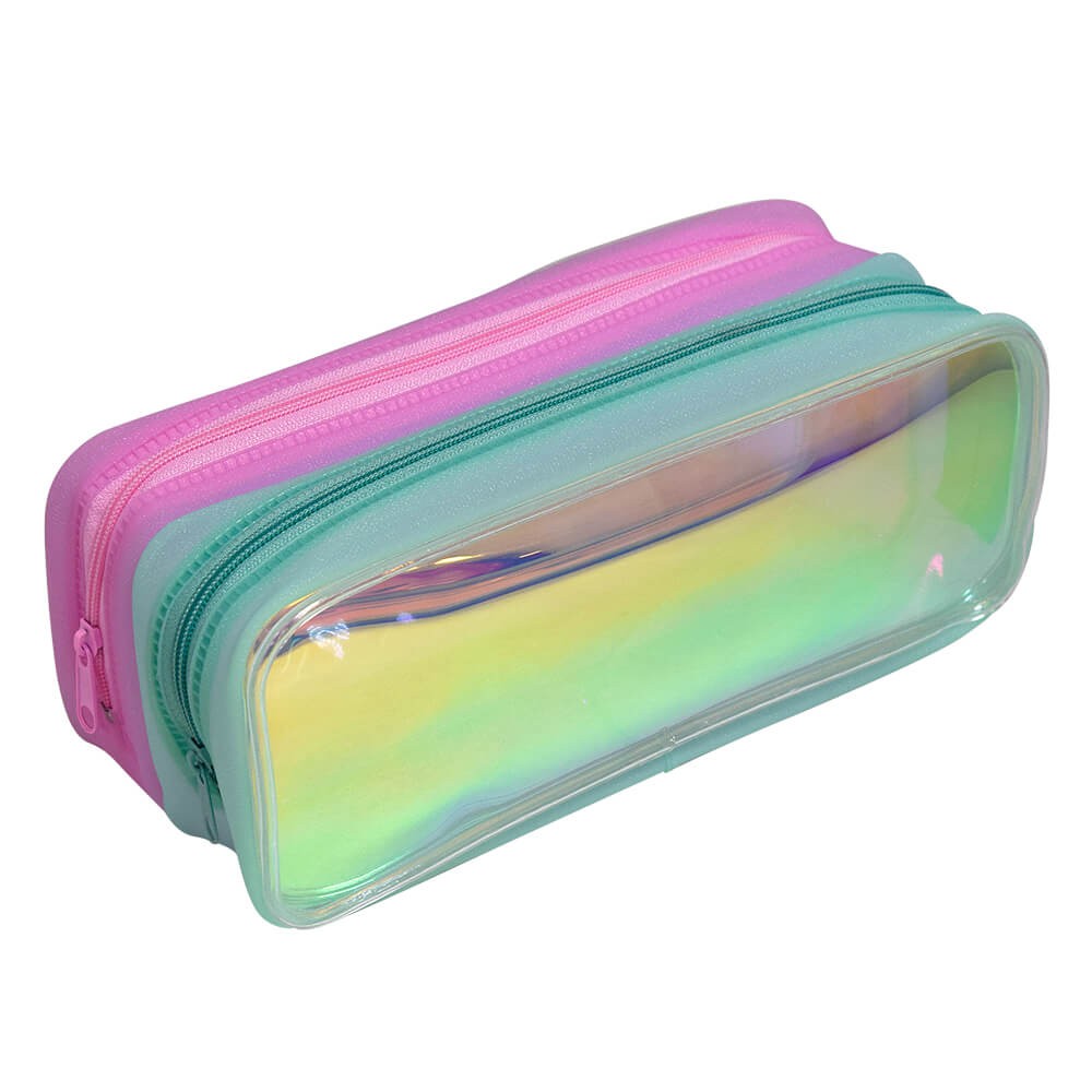 Estojo Holográfico Neon Duplo Rosa e Verde - E216VD