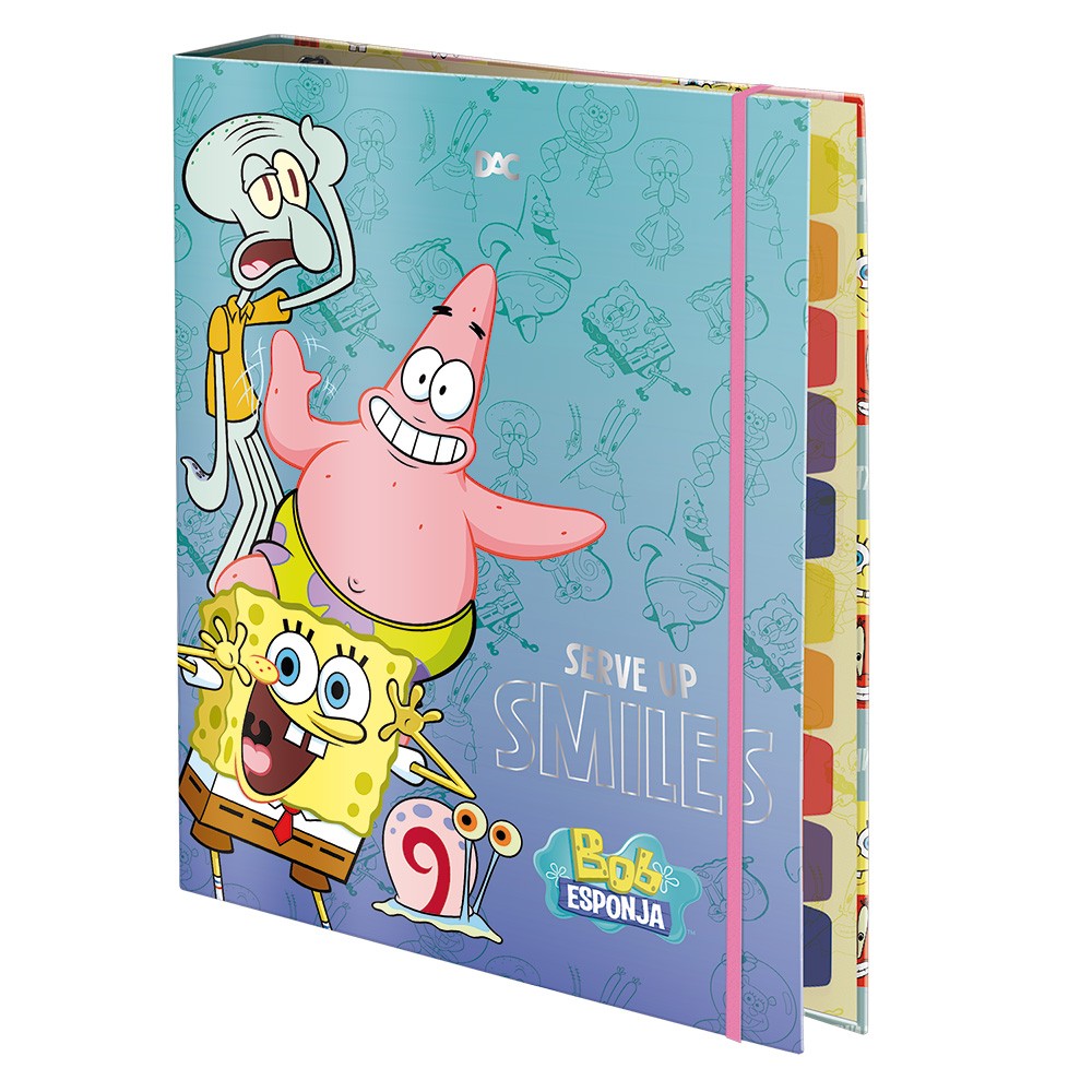 Fichário Universitário com Elástico Bob Esponja - 5106