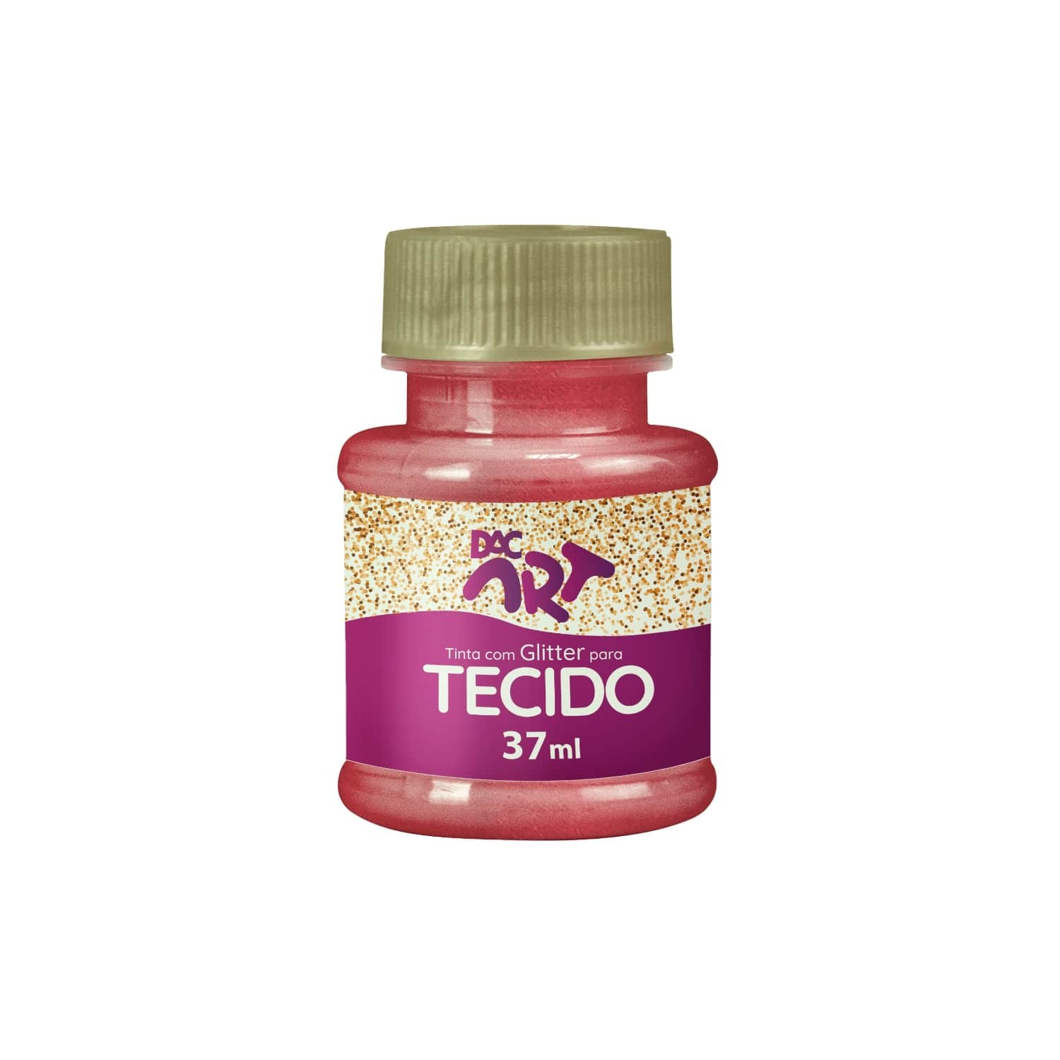Tinta Glitter para Tecido 37ml Vermelha - 24001-49