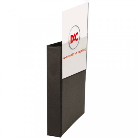 Fichário Arquivo Personalizável Ofício 4 argolas Lombo 60 mm Preto - 7069PR